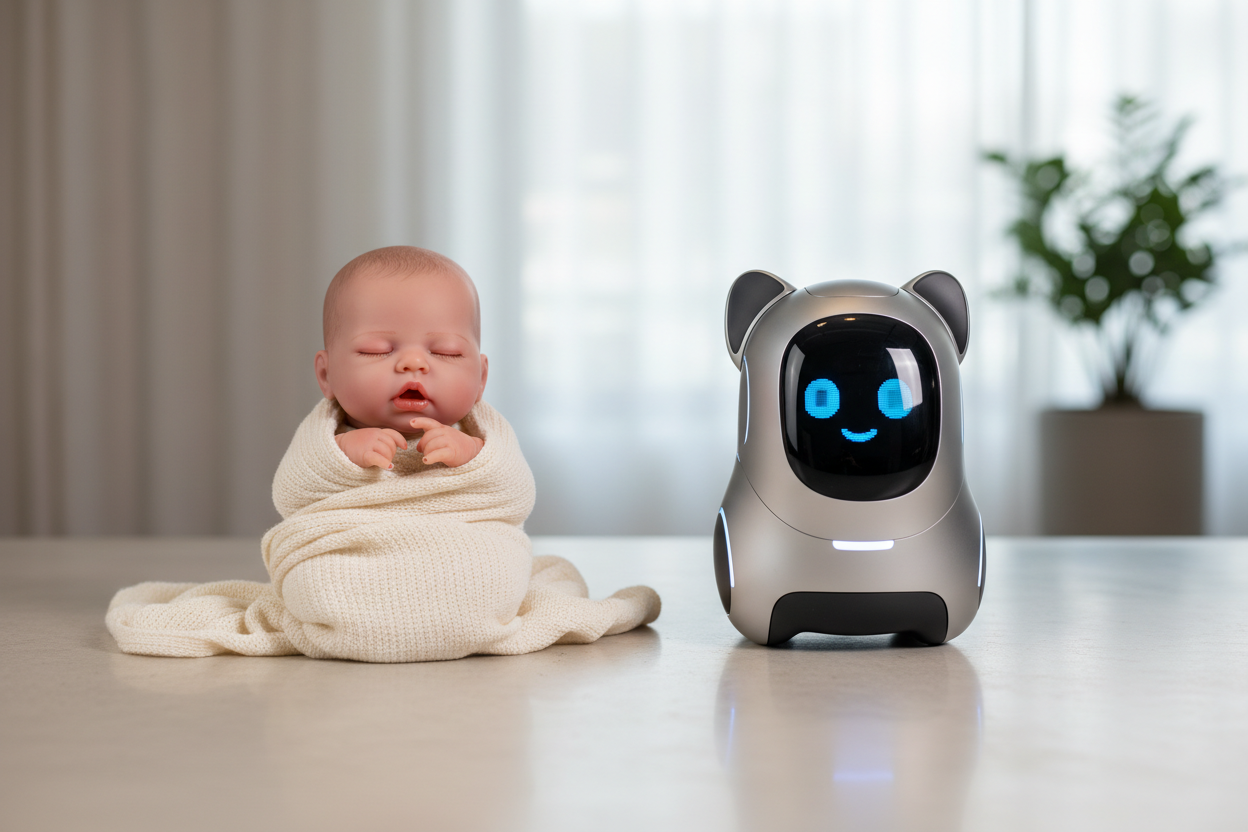 Chic Gentle Silicone Reborn Baby+Robot pets