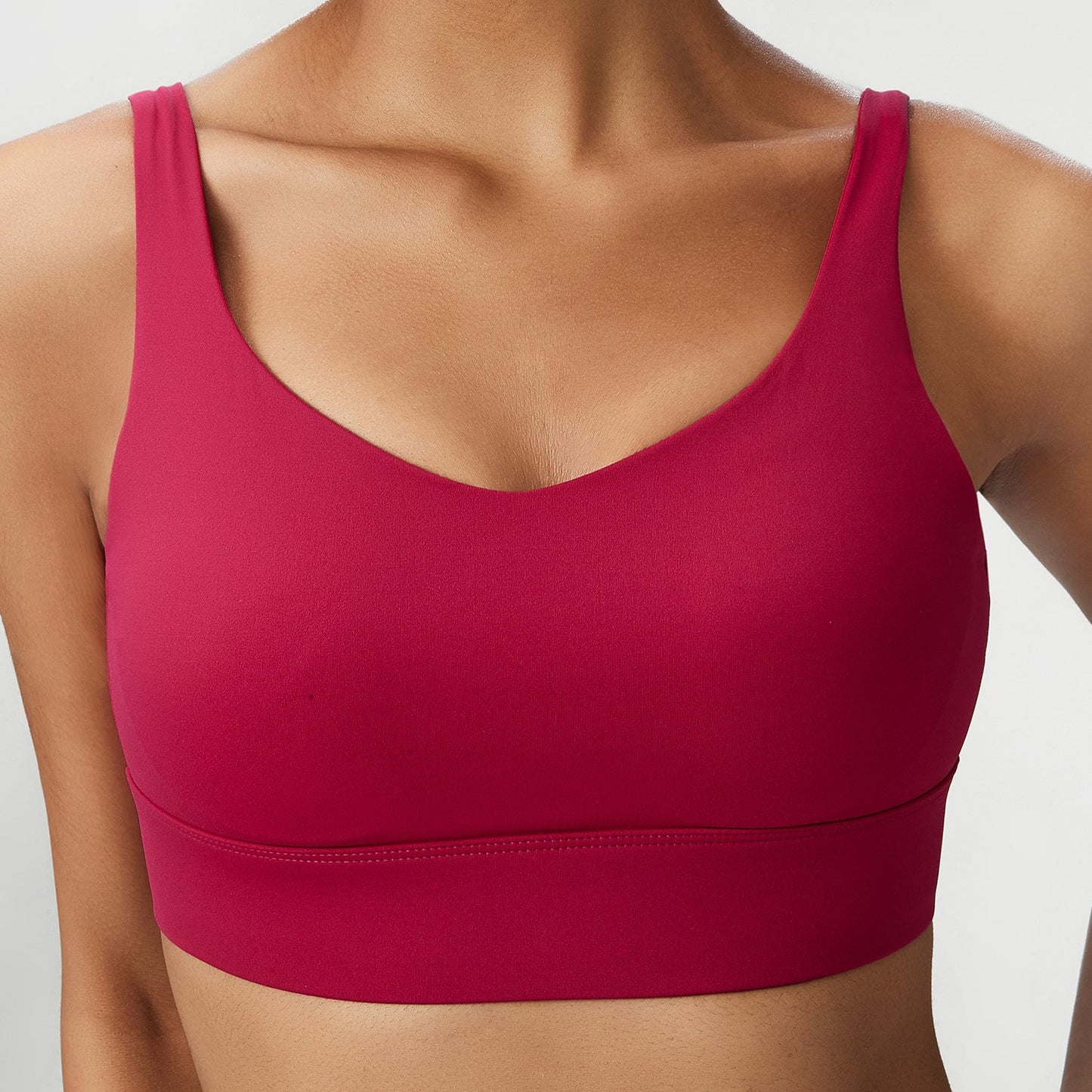 Women's Solid Colour Fixed Cup Plus Size Sports Underwear