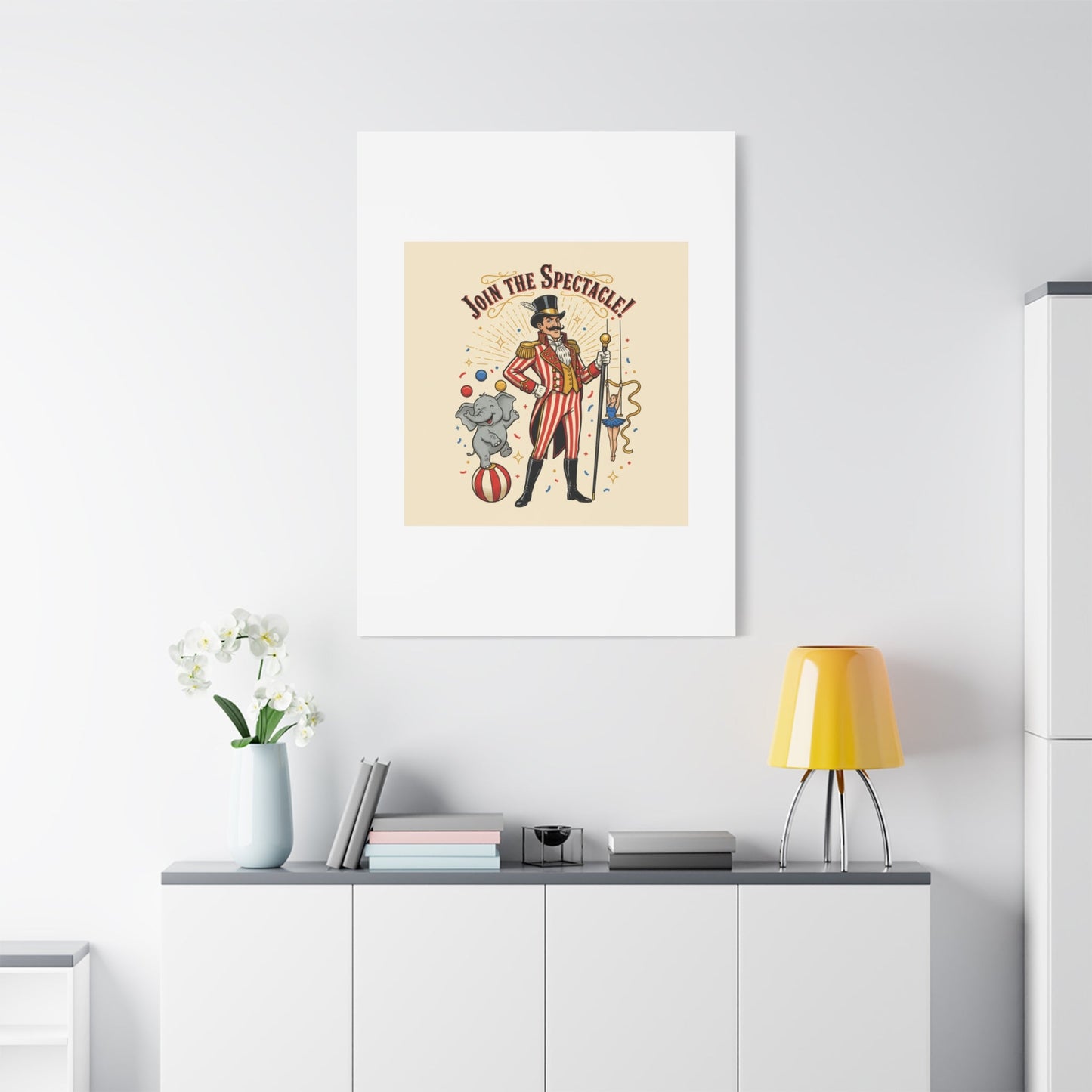 Join the Spectacle Circus Art Print | Matte Canvas, Stretched, Vintage Carnival Design