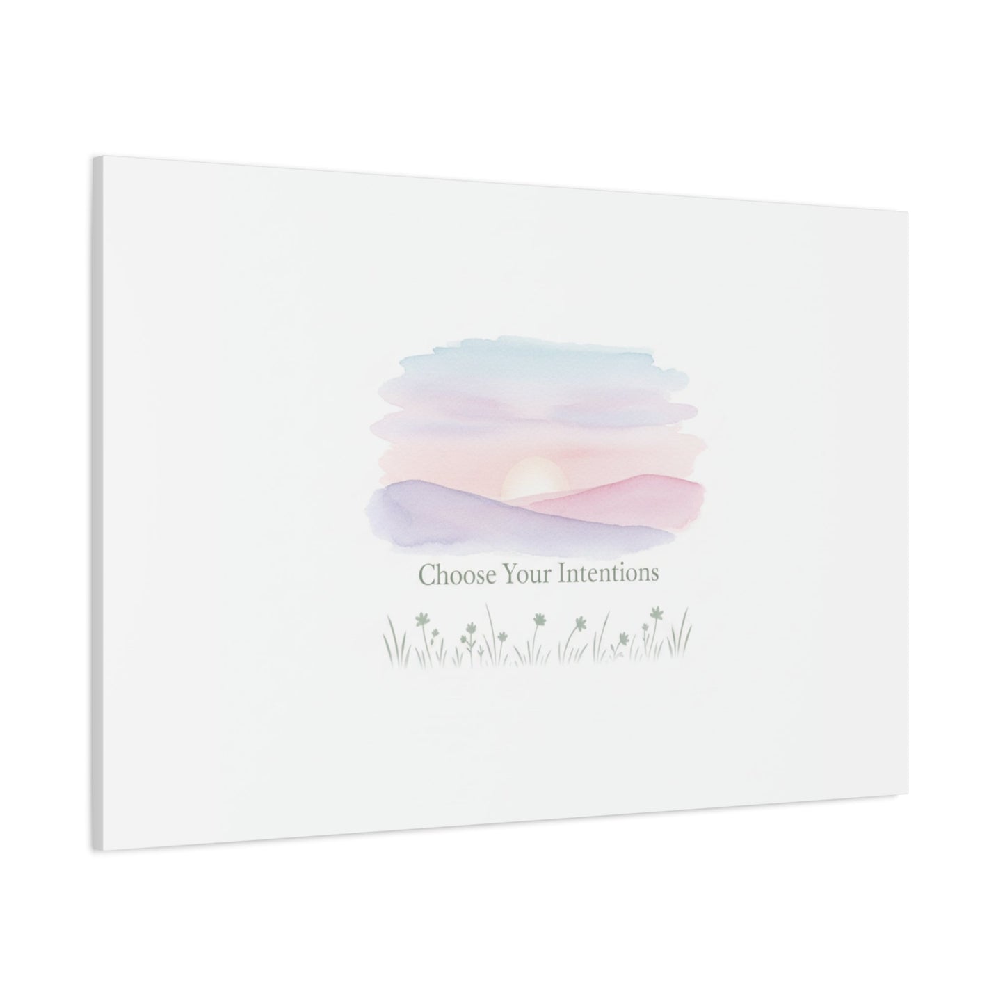 Choose Your Intentions Canvas, soft wellness poster, pastel gradient mindfulness art