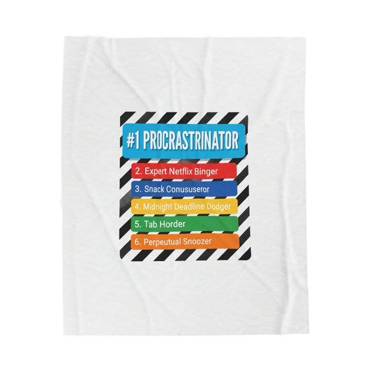 #1 Procrastinator Velveteen Plush Blanket | Top-List Ranking Graphic