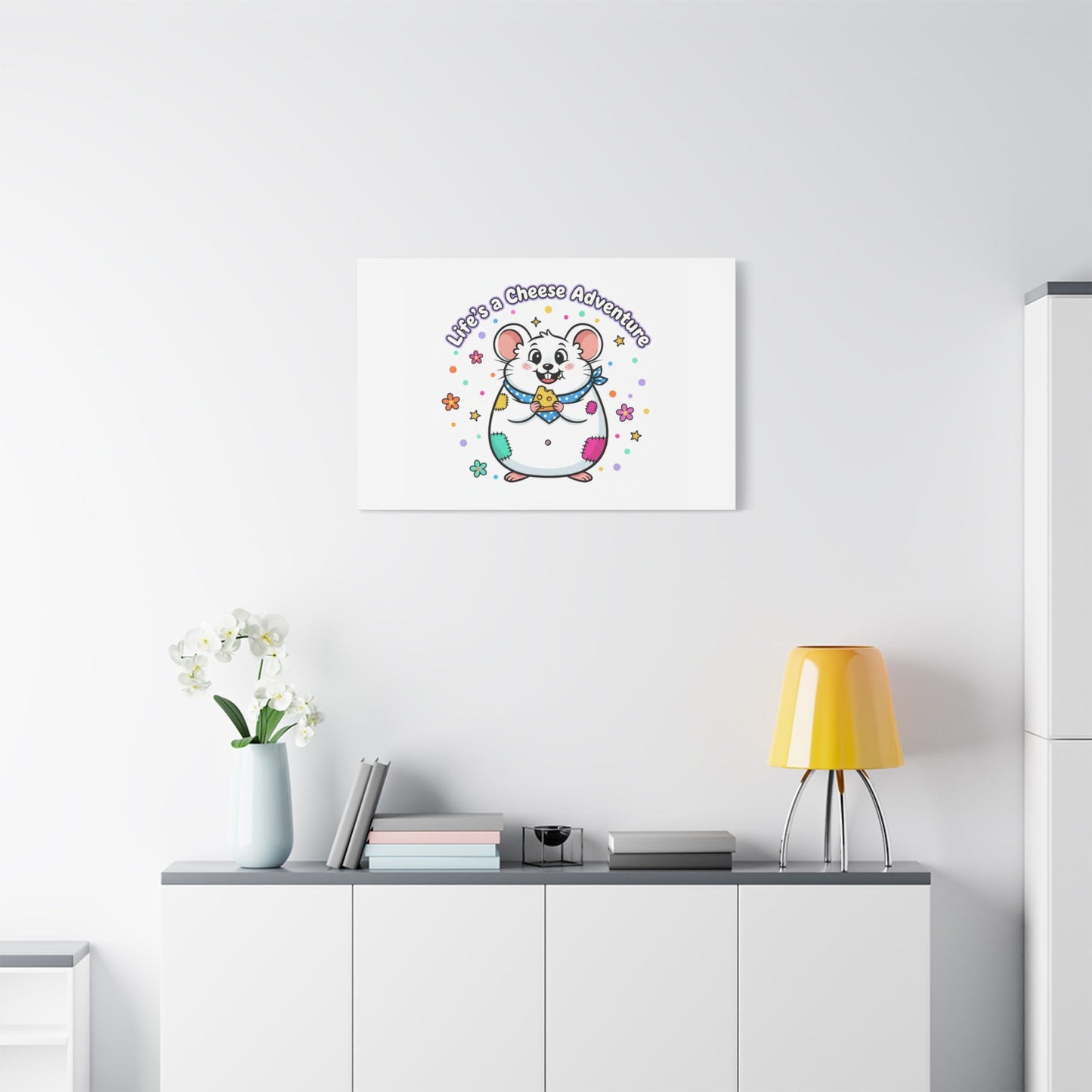 Life's a Cheese Adventure Canvas | Rodent-Core rat art print