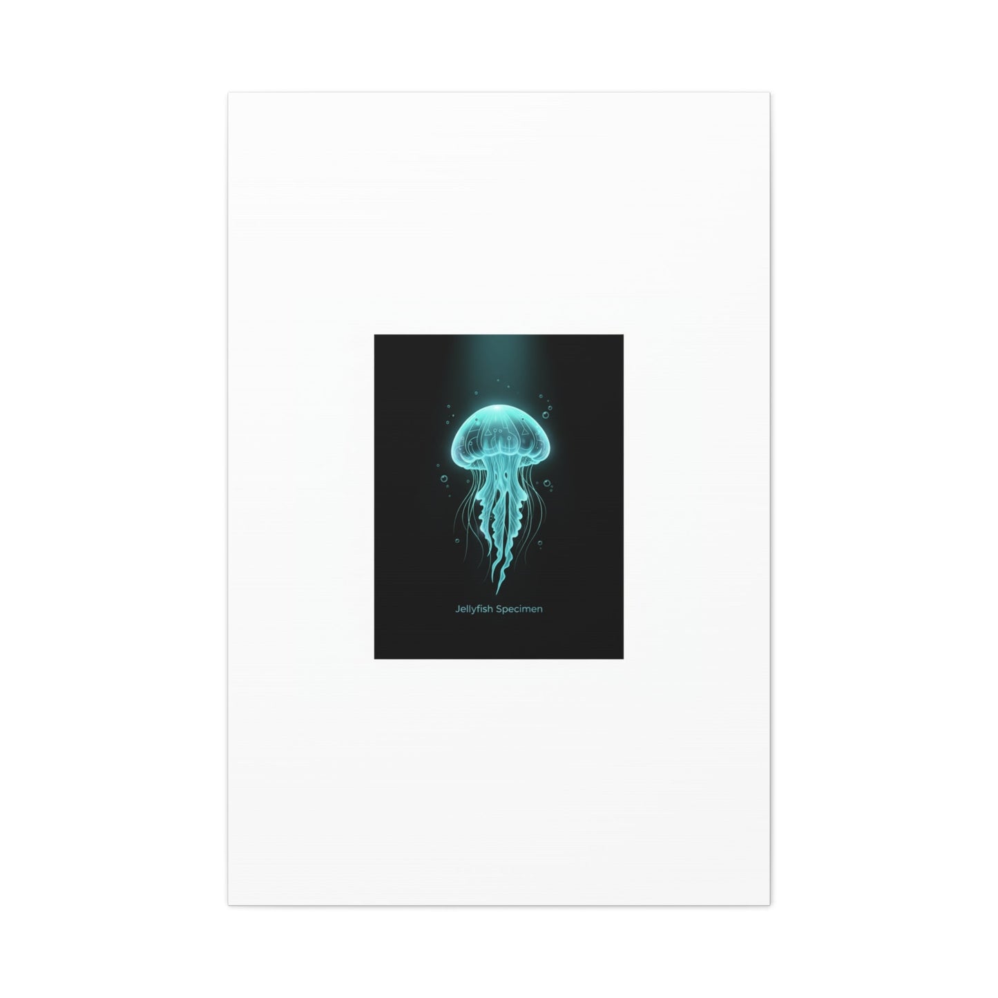 Bioluminescent Jellyfish Art Canvas | Deep Sea Aesthetic, Neon Glow