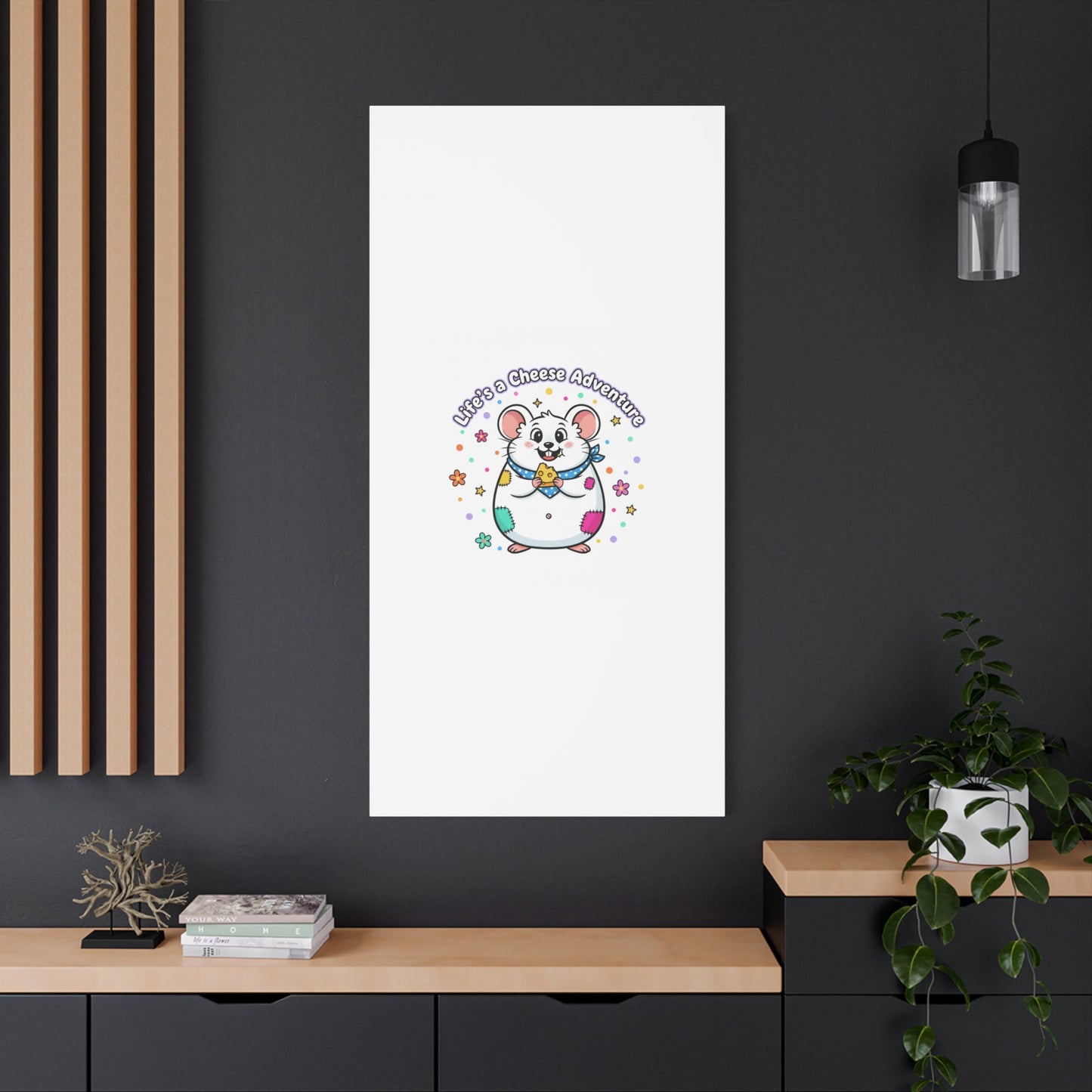 Life's a Cheese Adventure Canvas | Rodent-Core rat art print