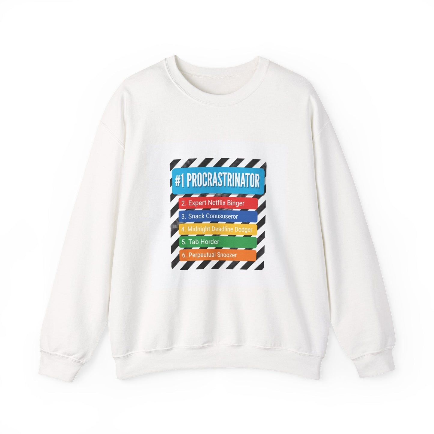 #1 Procrastinator Crewneck Sweatshirt | Top-List Graphic, Rank-Obsessed