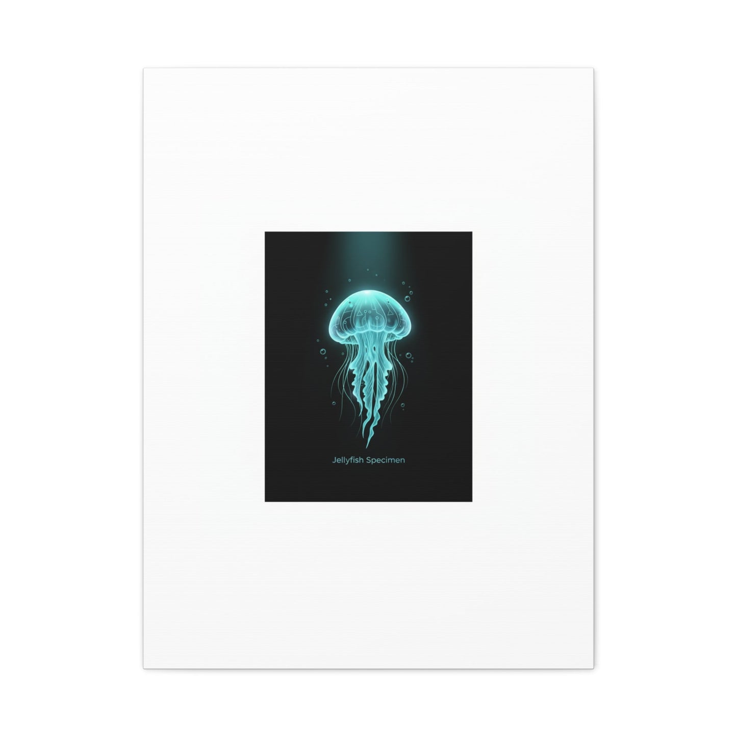 Bioluminescent Jellyfish Art Canvas | Deep Sea Aesthetic, Neon Glow