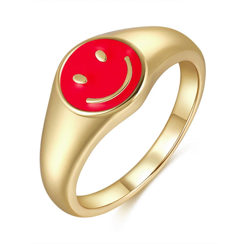 Simple Women S Brass 18K Gold Drip Ring