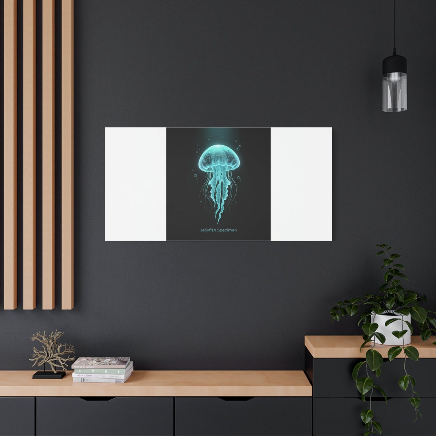 Bioluminescent Jellyfish Art Canvas | Deep Sea Aesthetic, Neon Glow