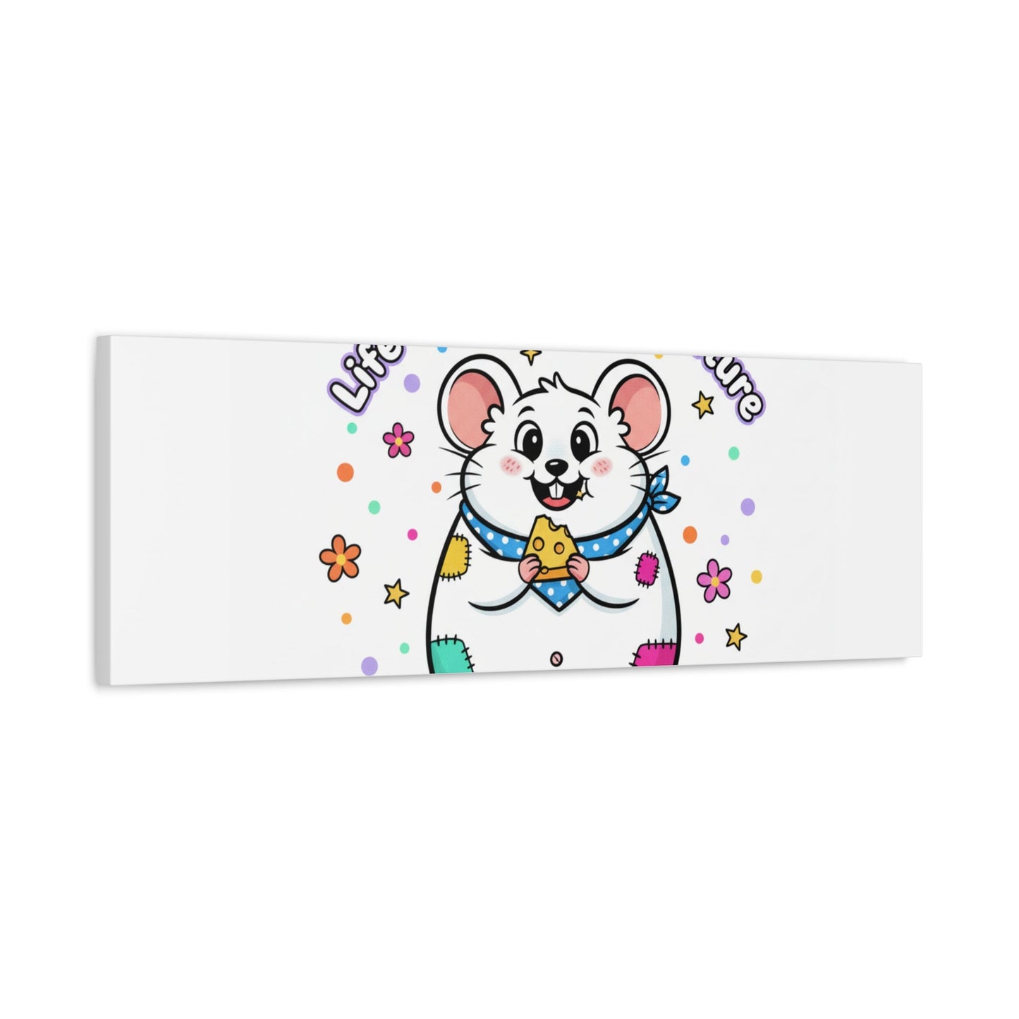 Life's a Cheese Adventure Canvas | Rodent-Core rat art print