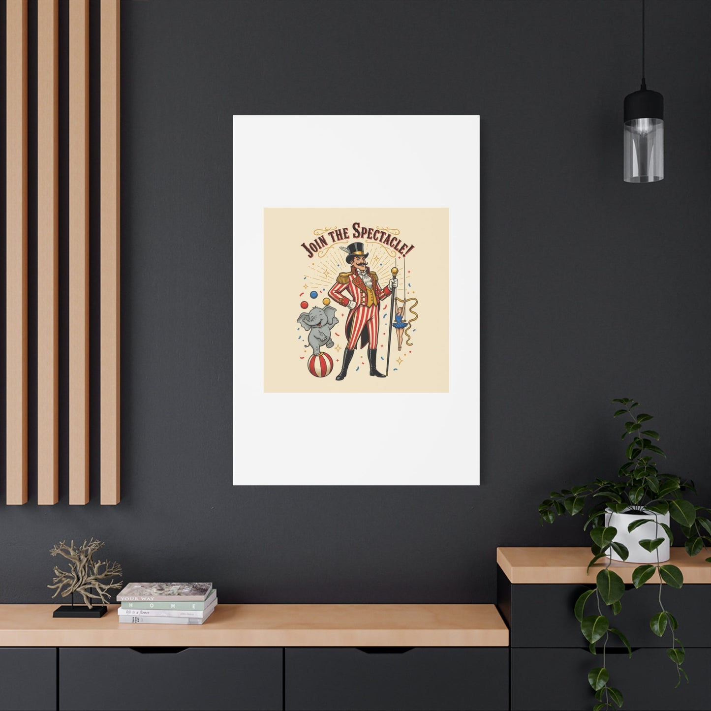 Join the Spectacle Circus Art Print | Matte Canvas, Stretched, Vintage Carnival Design