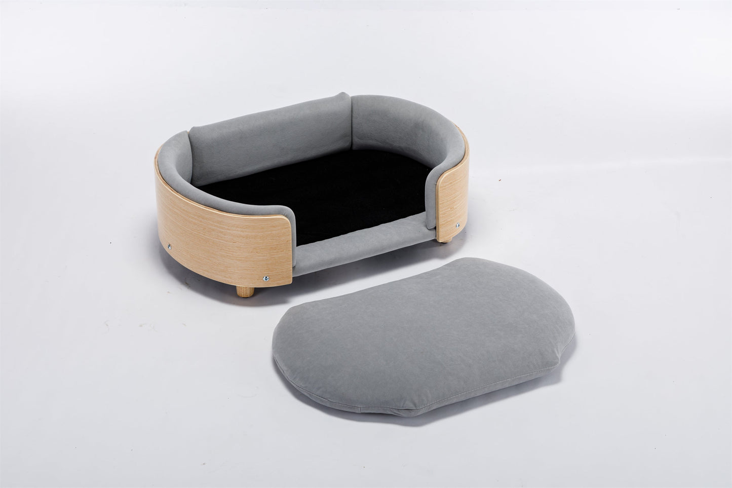Scandinavian Style Elevated Dog Bed Pet Sofa with Solid Wood Legs and