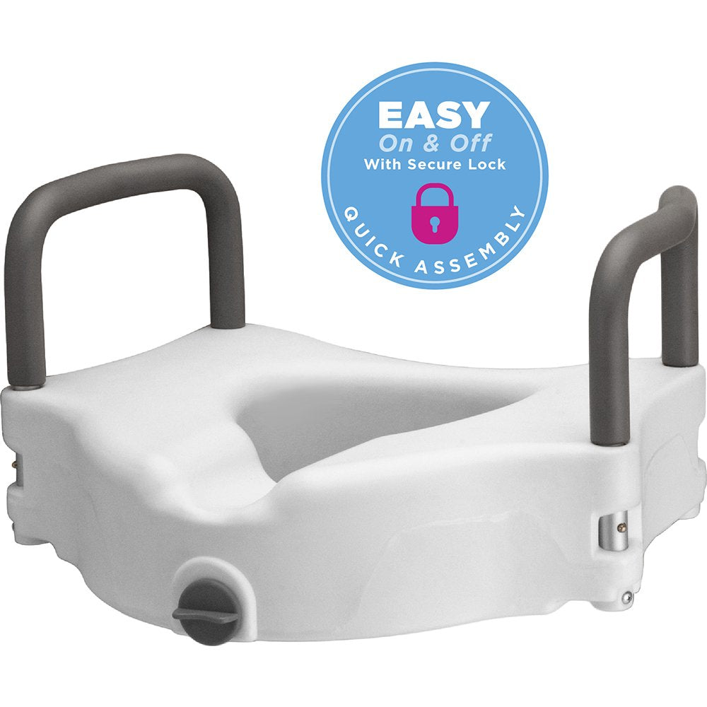 Nova 5" Raised Toilet Seat With Detachable Arms - White