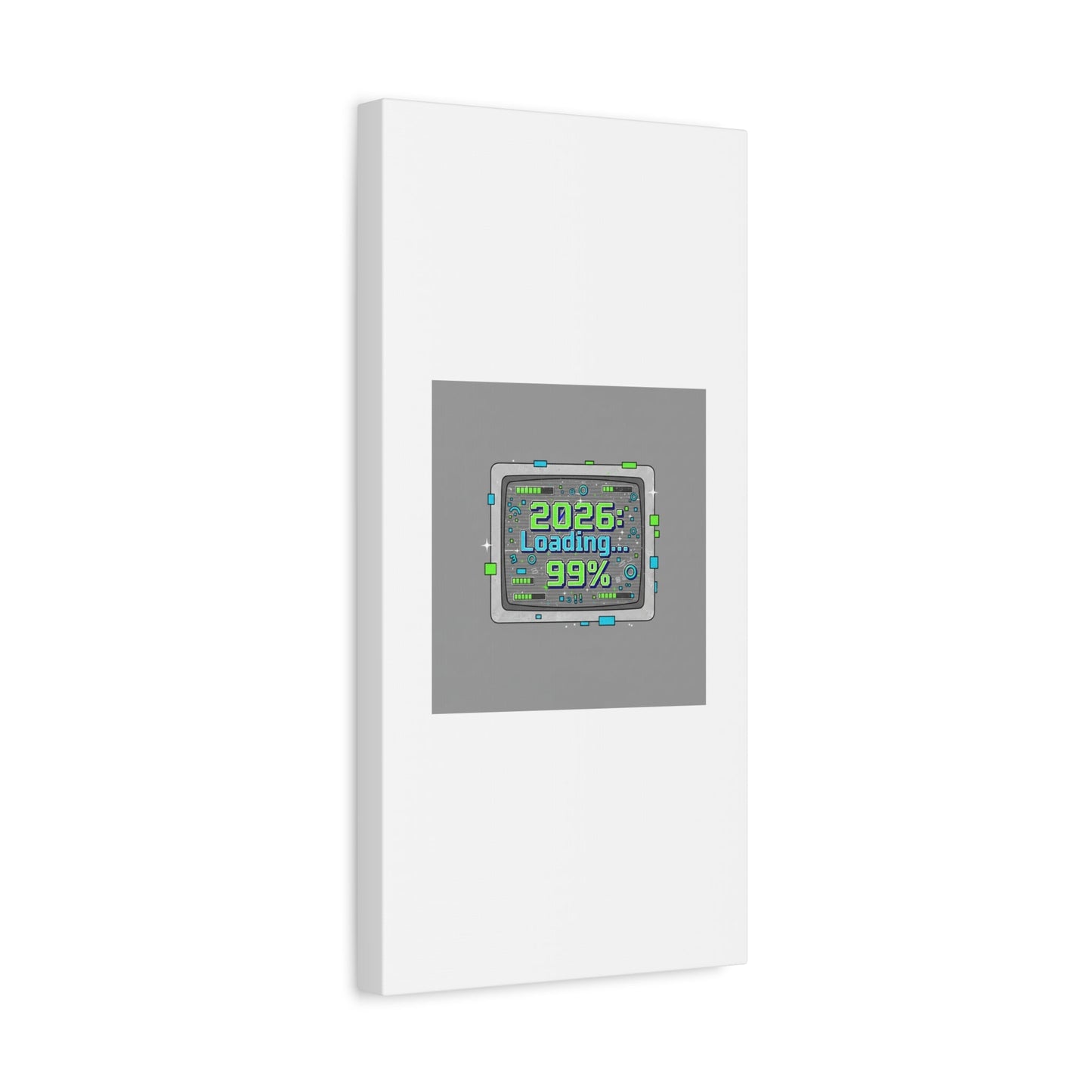 2026 Loading 99% Canvas | NYE countdown, retro system interface