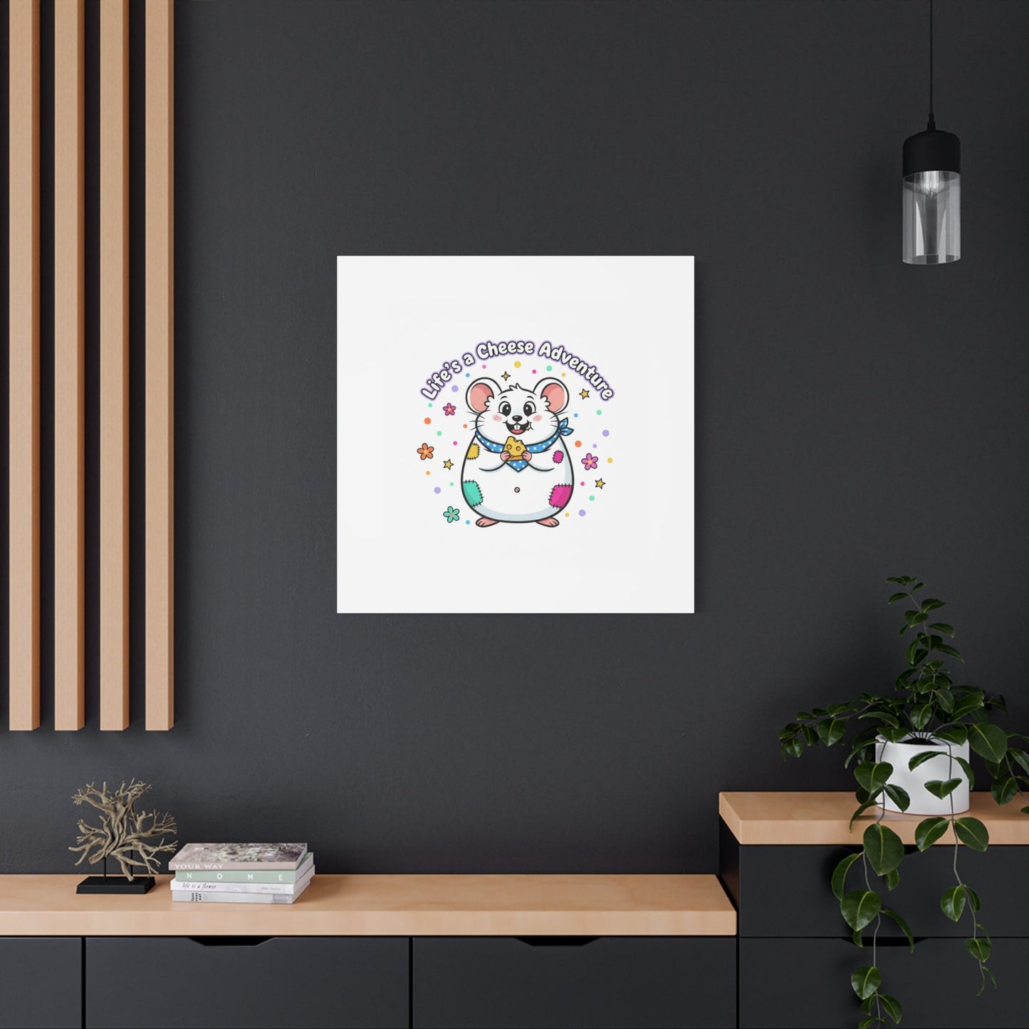 Life's a Cheese Adventure Canvas | Rodent-Core rat art print