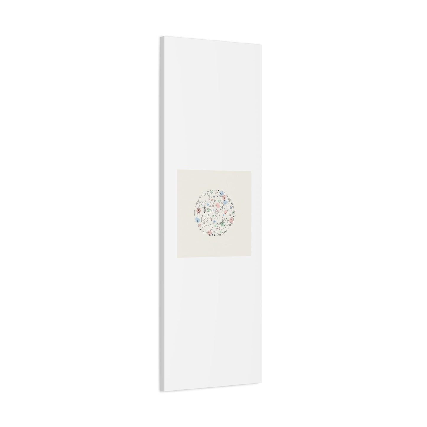 Doodle Circle Line Drawing Matte Canvas, Hand-Drawn Sketch Art