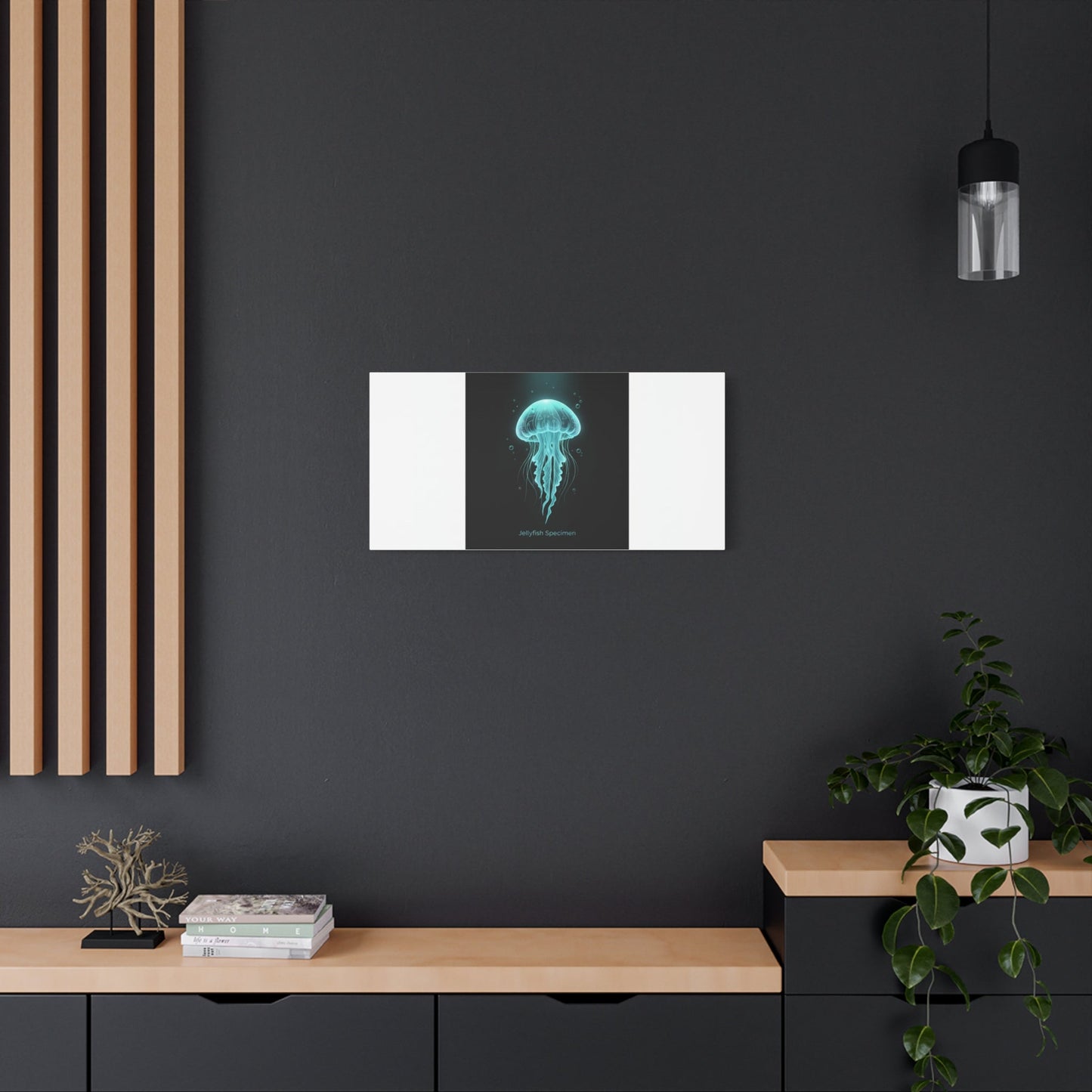 Bioluminescent Jellyfish Art Canvas | Deep Sea Aesthetic, Neon Glow