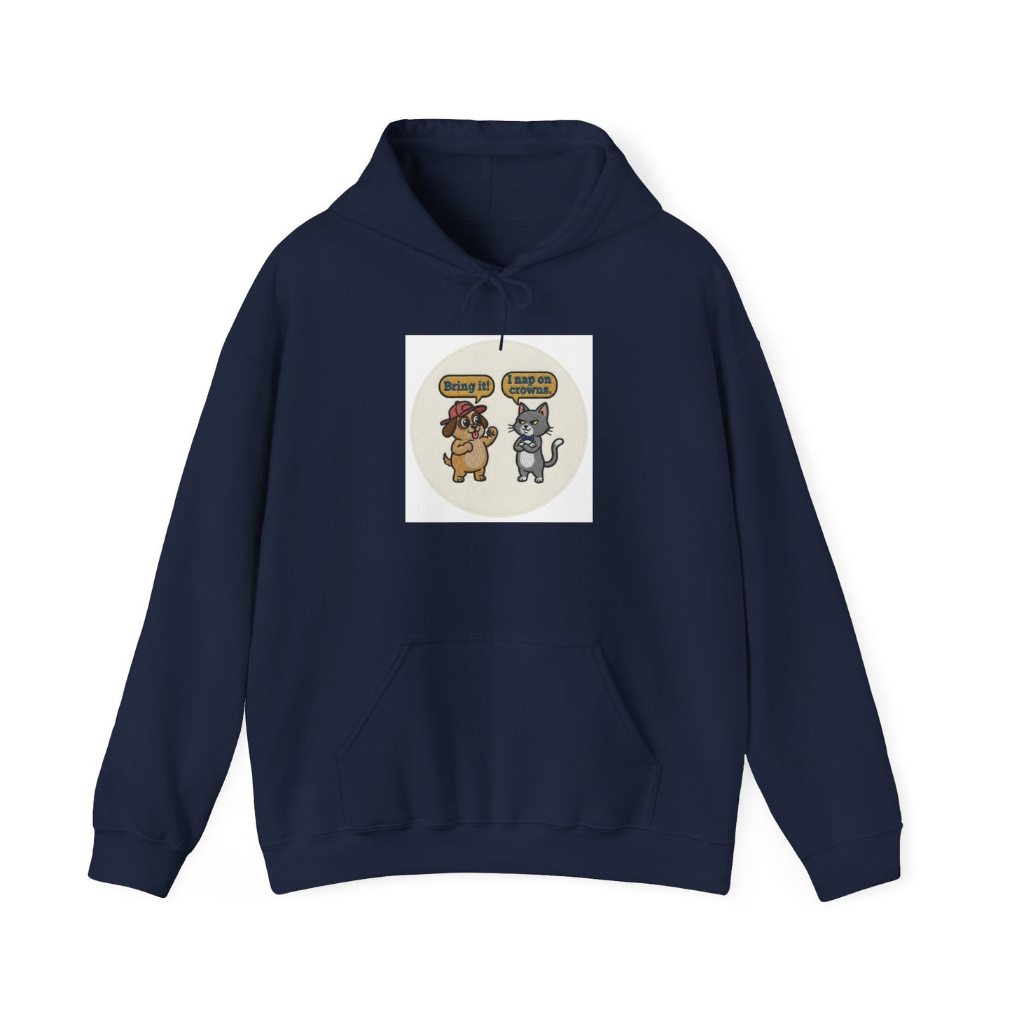 Funny Cat vs Dog Hoodie — Humorous Pet Rivalry Sweatshirt