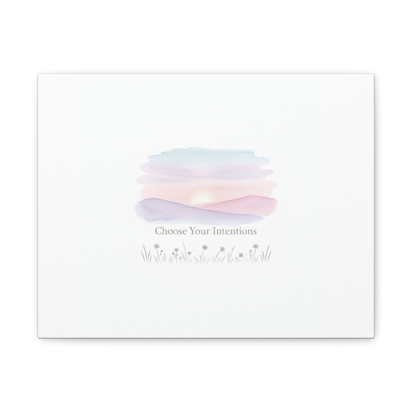 Choose Your Intentions Canvas, soft wellness poster, pastel gradient mindfulness art