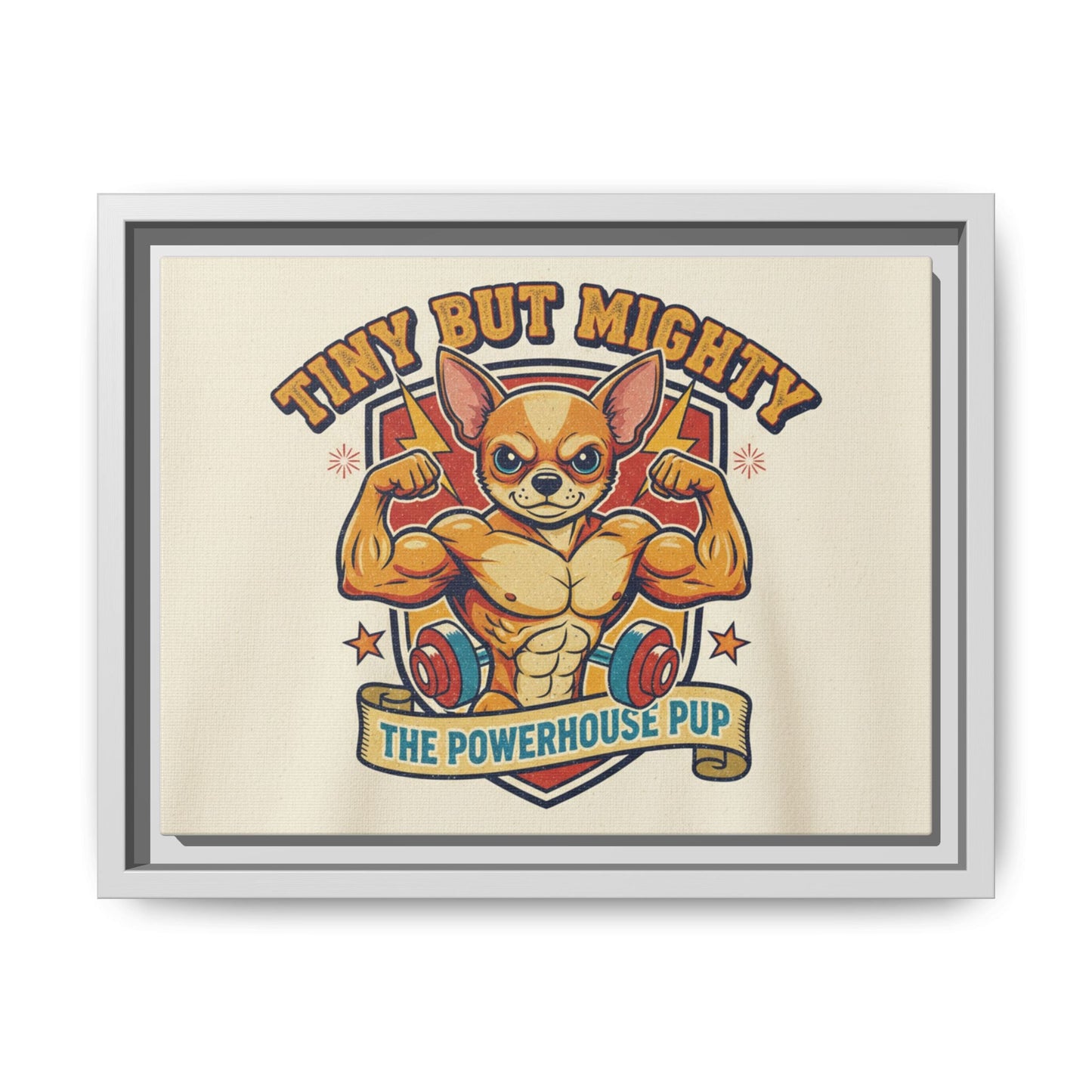 Framed Matte Canvas - "Tiny But Mighty: The Powerhouse Pup"