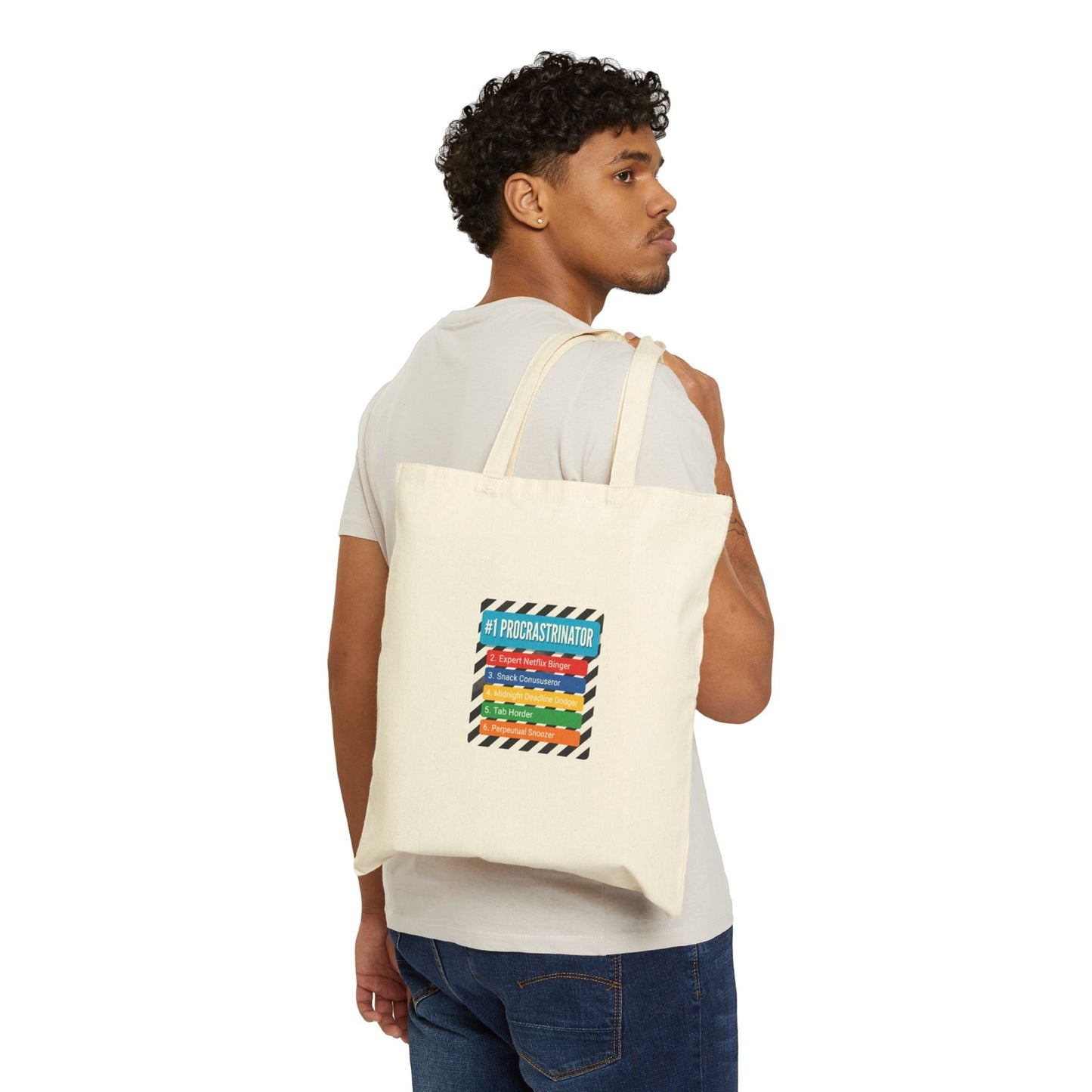 #1 Procrastinator Tote, Top-List Ranking Humor, infographic graphic merch