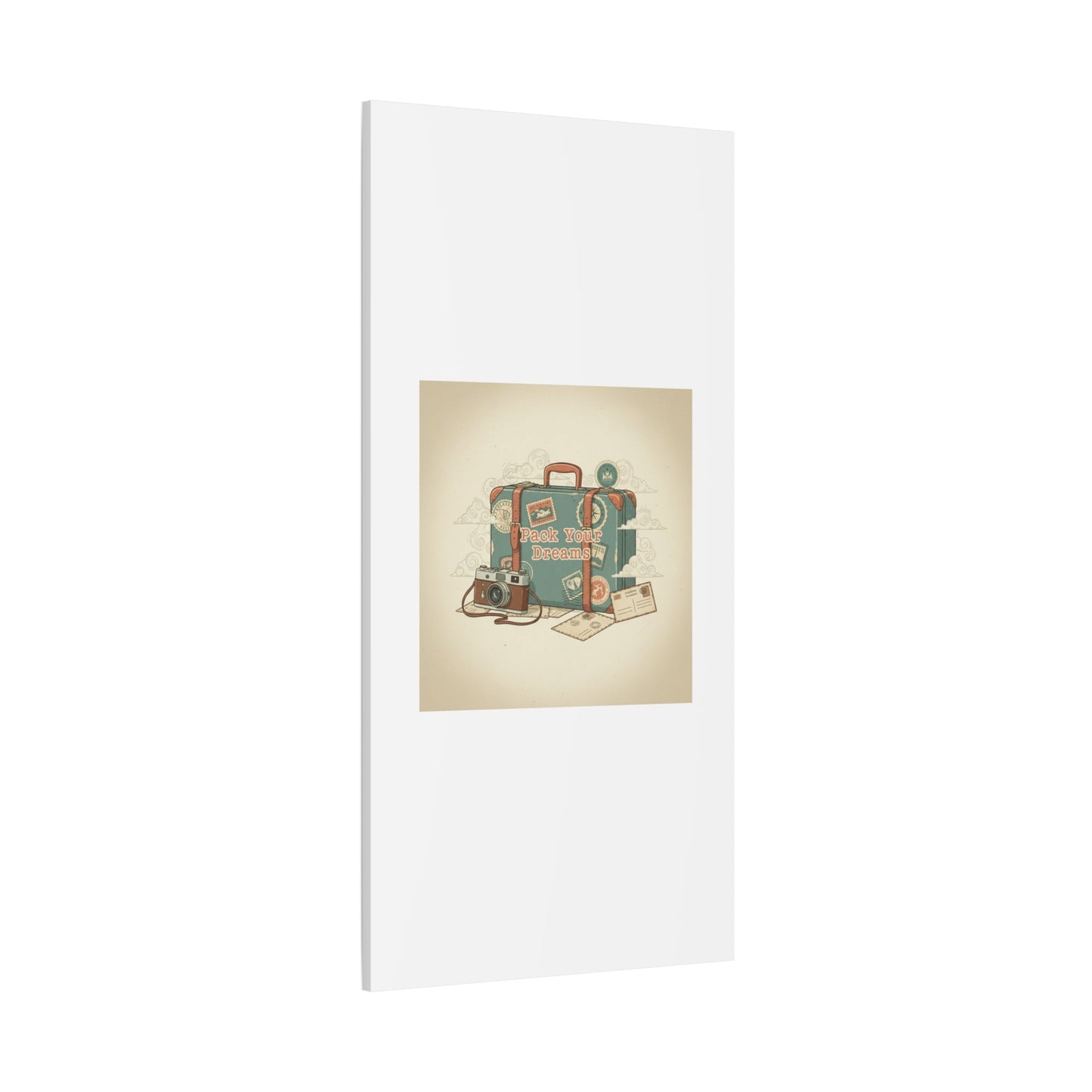 Pack Your Dreams Canvas | Retro Travel Postcard, Wanderlust Passport Stamp Art