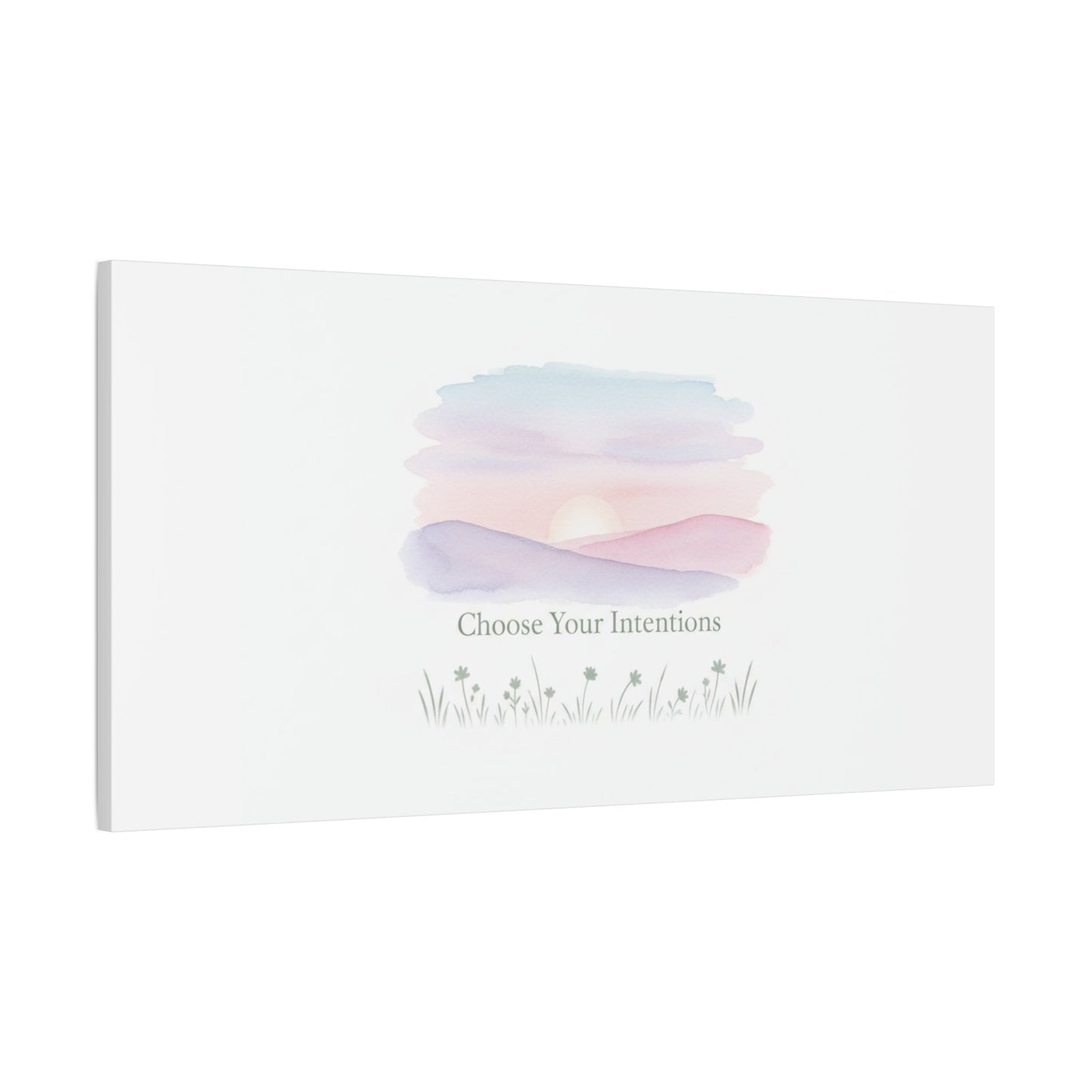 Choose Your Intentions Canvas, soft wellness poster, pastel gradient mindfulness art