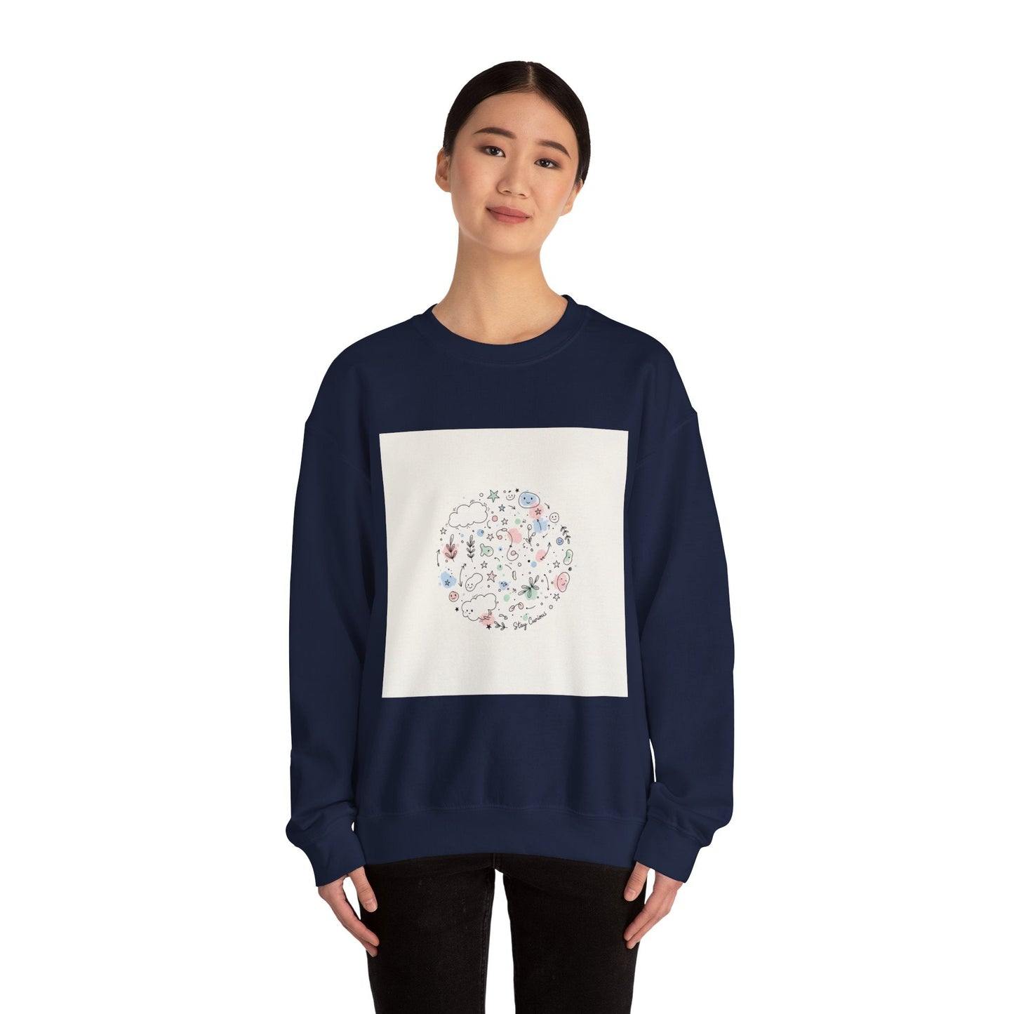 Hand-Drawn Doodle Circle Sweatshirt | line drawing, sketch pattern