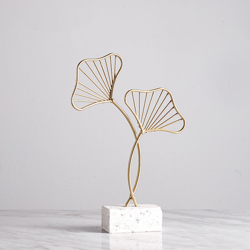Iron Terrazzo Leaf Style Table Top Decoration