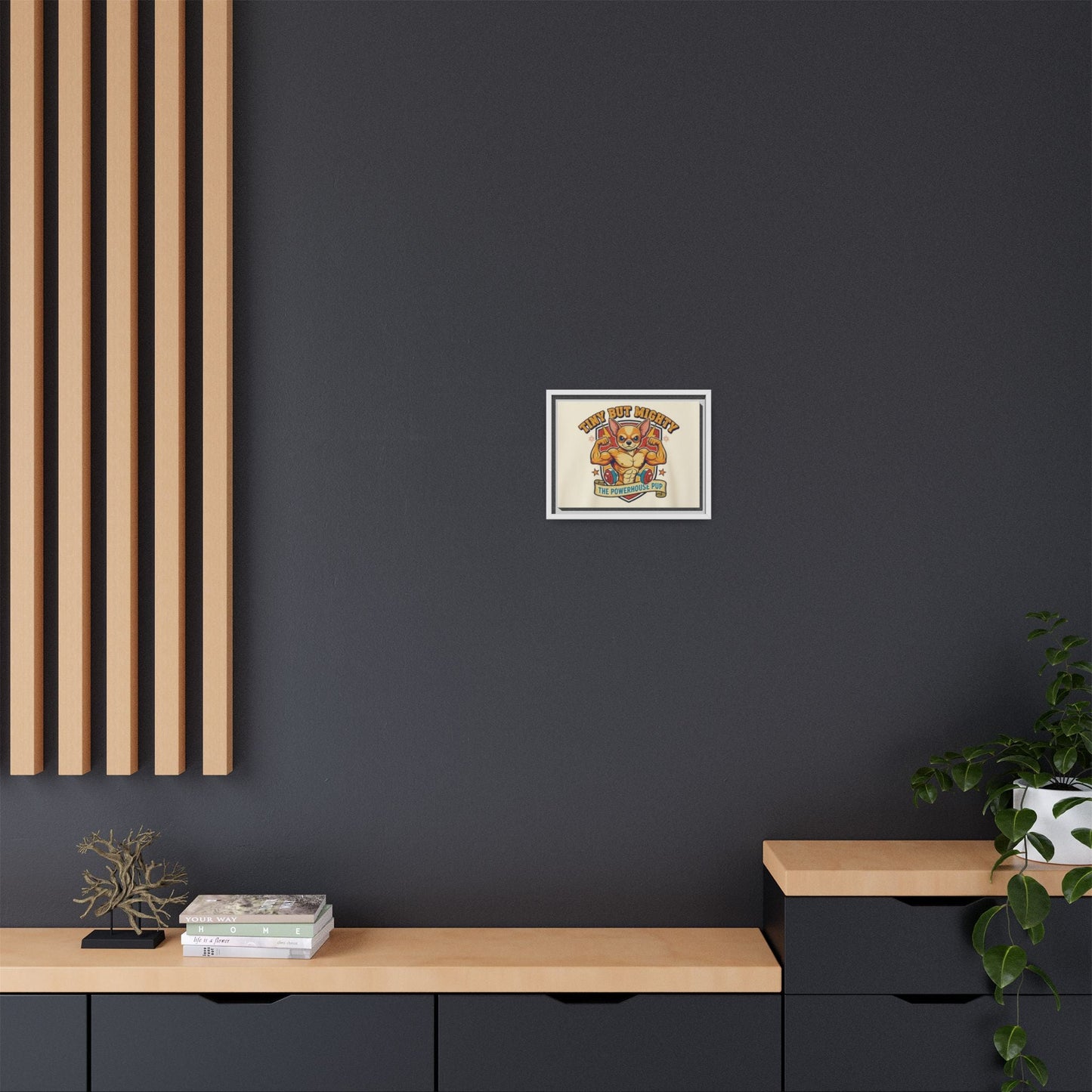 Framed Matte Canvas - "Tiny But Mighty: The Powerhouse Pup"