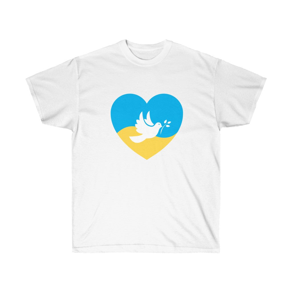 Ukraine Heart with Dove Stop War T-Shirt