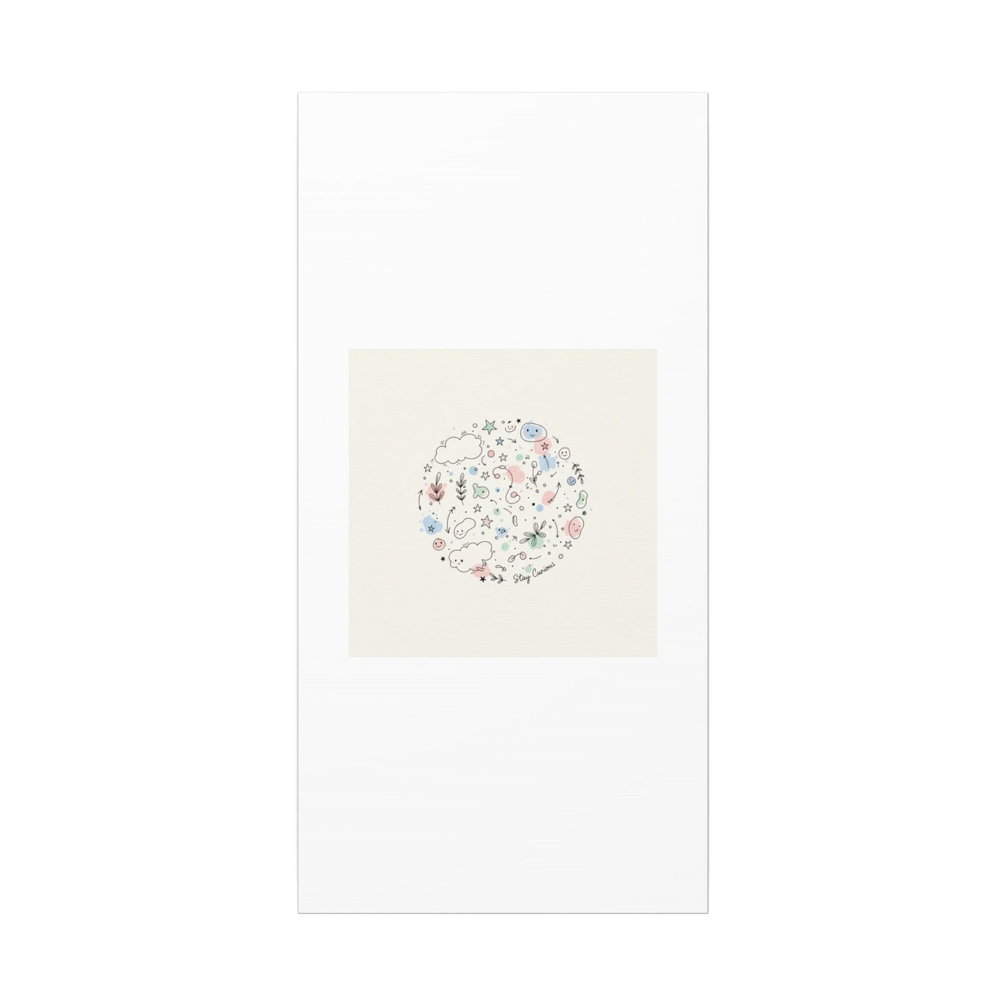 Doodle Circle Line Drawing Matte Canvas, Hand-Drawn Sketch Art