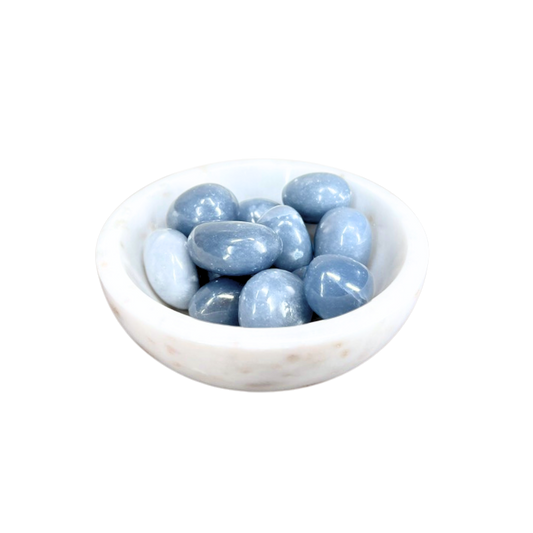 Smooth Polished Angelite Pebbles
