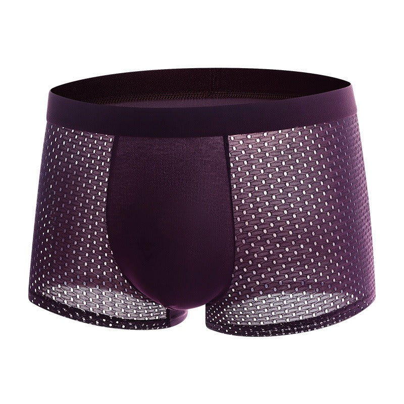 Mesh ice silk mesh underwear for men's square angle underwear