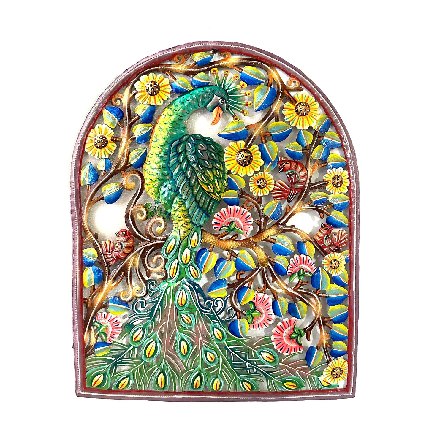 Arched Window with Peacock