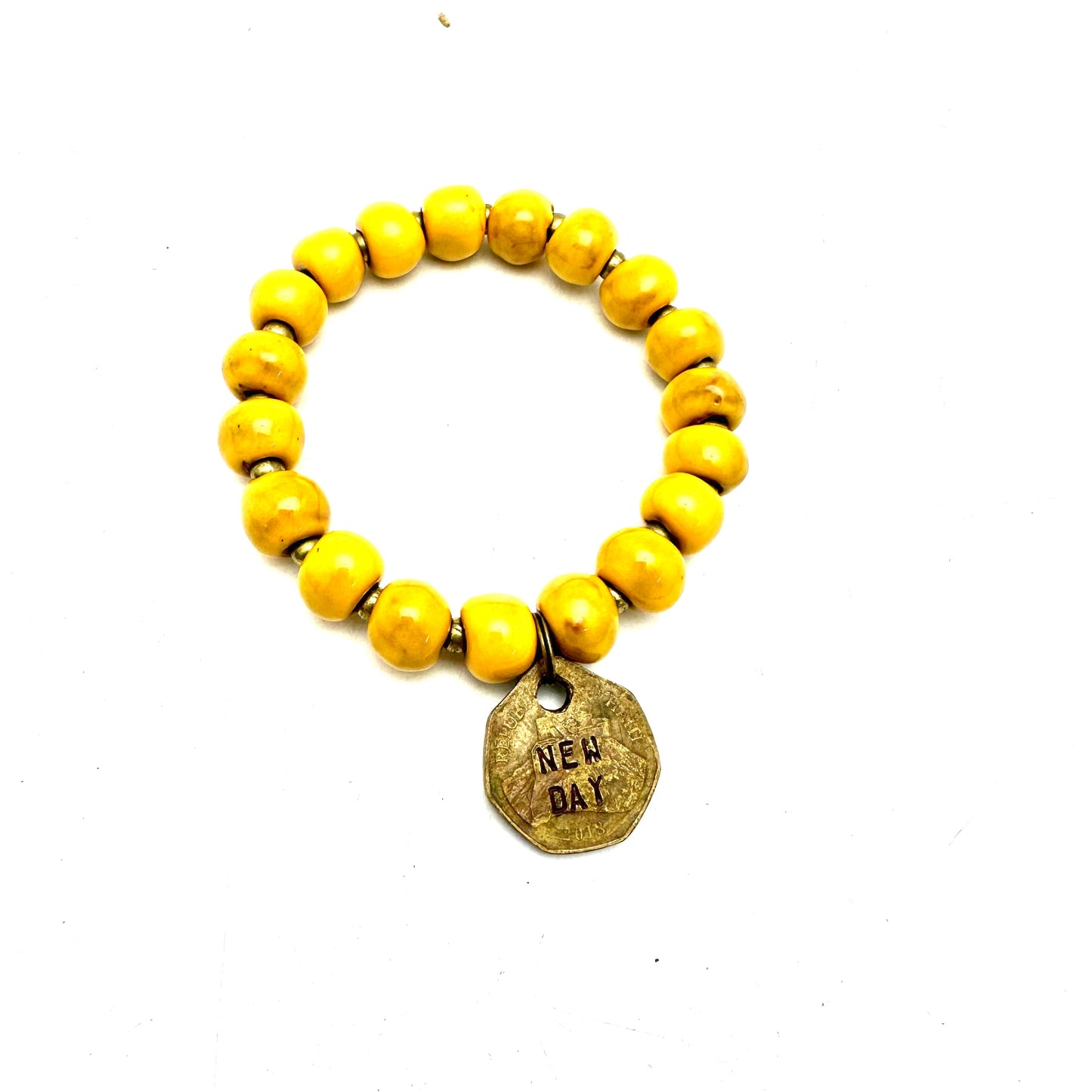 Ceramic Coin Bracelet - New Day