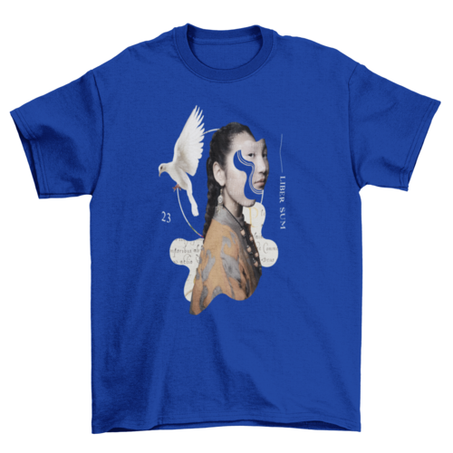Freedom woman dove collage t-shirt