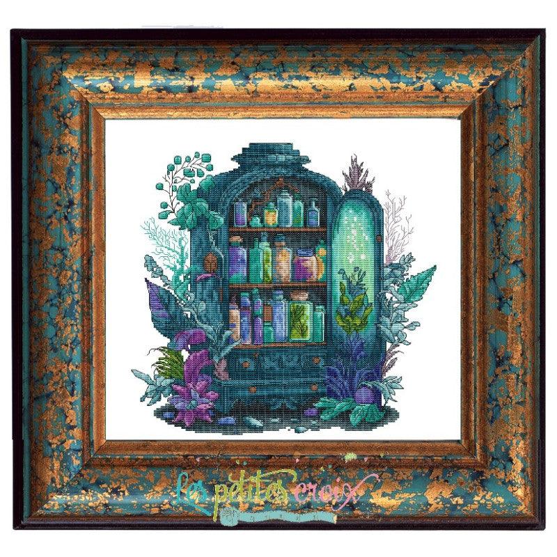 Apothecary Cabinet - PDF Cross Stitch Pattern-1