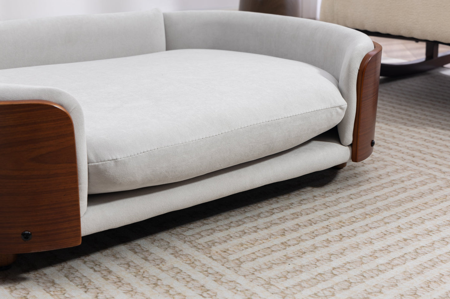 Scandinavian Style Elevated Dog Bed Pet Sofa with Solid Wood Legs and