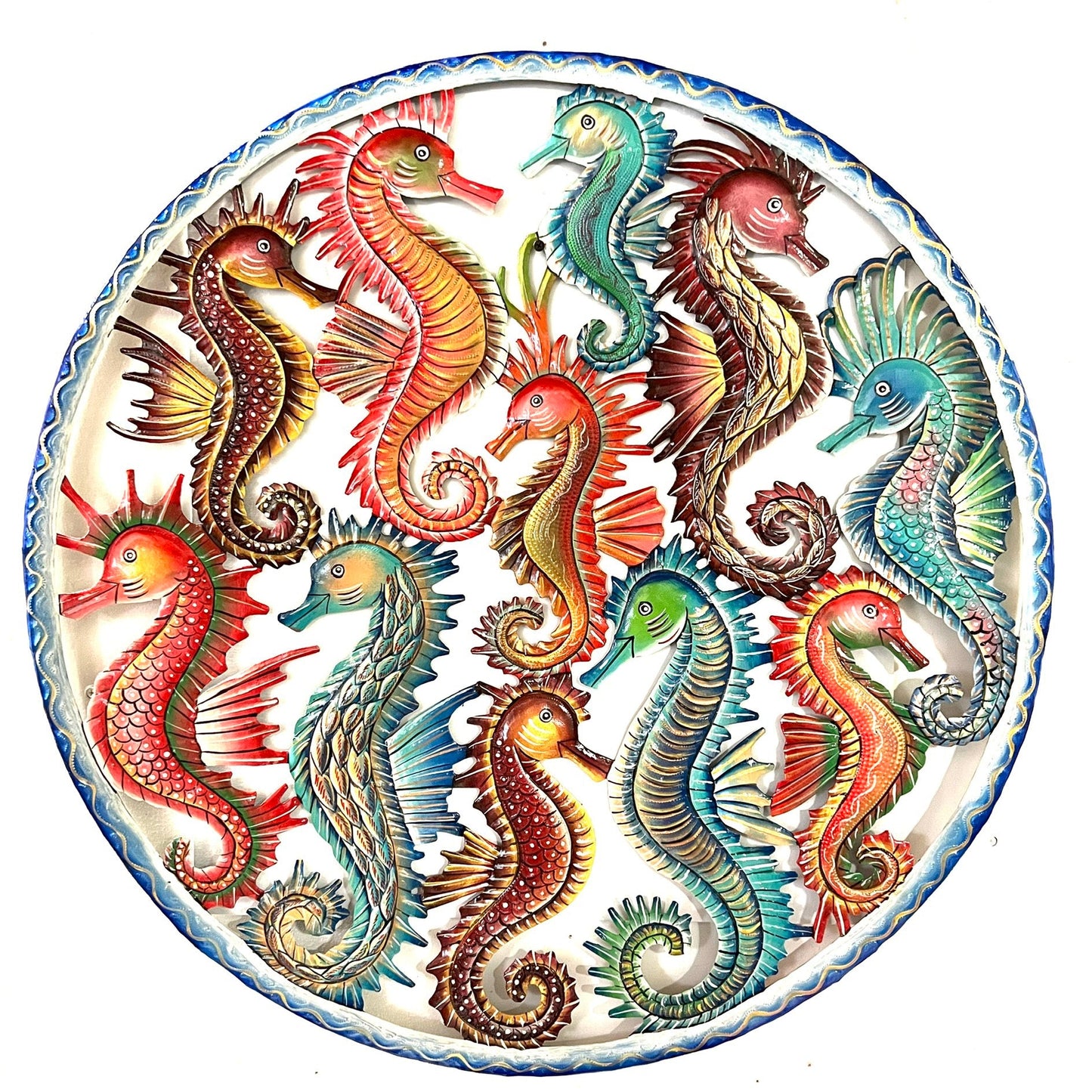 Jumbo Painted Seahorse Round